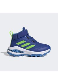 Adidas - Buty do biegania dla dzieci adidas Fortarun All Terrain Cloudfoam Sport. Kolor: zielony, niebieski, wielokolorowy. Sezon: zima. Model: Adidas Cloudfoam. Sport: turystyka piesza