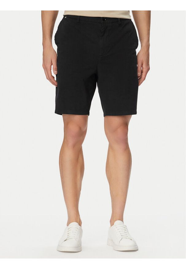 BOSS Szorty materiałowe H-Kane1 50555235 Czarny Modern Fit. Kolor: czarny. Materiał: bawełna