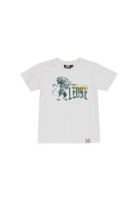 LEONE 1947 APPAREL - Dziecięca koszulka Leone z krótkim rękawkiem College. Kolor: biały. Długość rękawa: krótki rękaw. Długość: krótkie. Sport: joga i pilates