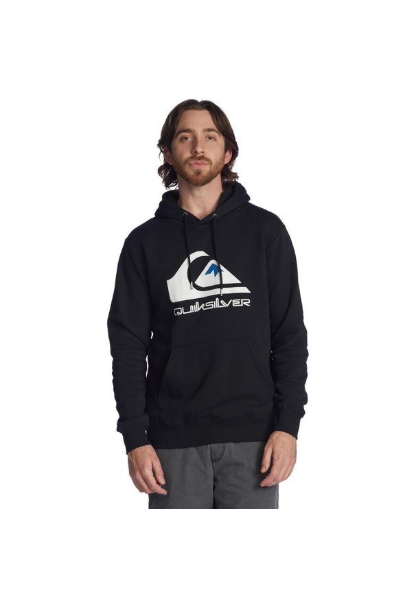 Quiksilver - Bluza z kapturem dla Mężczyzn BIG LOGO Czarny. Typ kołnierza: kaptur. Kolor: brązowy, biały, zielony, wielokolorowy. Materiał: materiał, poliester, bawełna. Wzór: nadruk