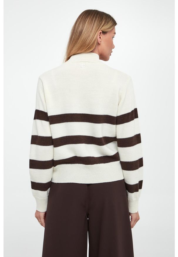 Ermanno Firenze - Sweter damski wełniany w paski ERMANNO FIRENZE. Materiał: wełna. Wzór: paski