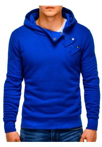 Ombre Clothing - Bluza męska z kapturem - niebieska/zielona PACO - M. Okazja: na co dzień. Typ kołnierza: kaptur. Kolor: niebieski. Materiał: bawełna, poliester. Długość: krótkie. Styl: casual #4