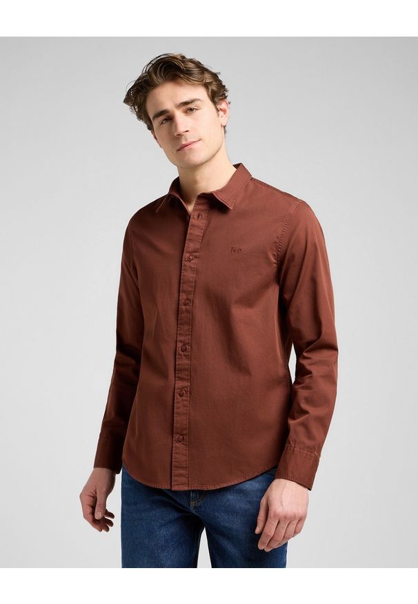 Lee - MESKA KOSZULA LEE PATCH SHIRT LUXE BROWN 112370549