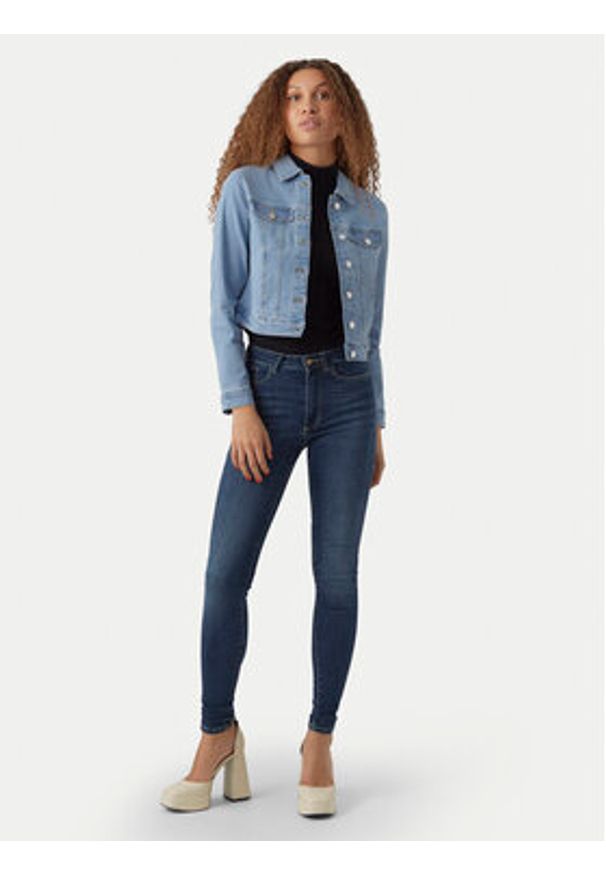 Vero Moda Kurtka jeansowa Luna 10279492 Błękitny Slim Fit. Kolor: niebieski. Materiał: bawełna