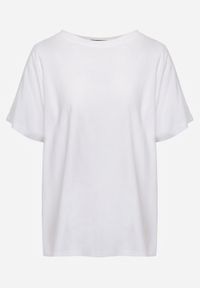 Renee - Biały T-shirt Basic Oversize z Bawełny Elusis. Okazja: na co dzień. Kolor: biały. Materiał: bawełna. Styl: casual, elegancki #3