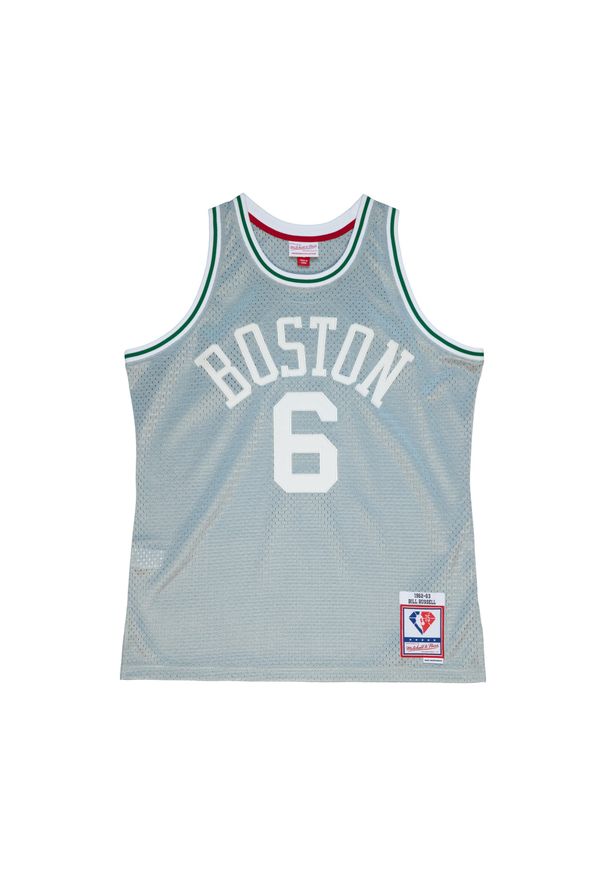 Mitchell & Ness - Jersey Boston Celtics 75th NBA 1962. Kolor: szary, wielokolorowy, biały. Materiał: jersey. Sezon: lato. Sport: koszykówka