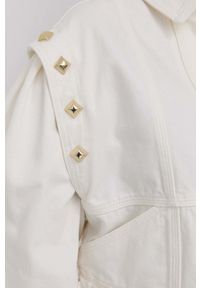 TwinSet - Twinset kurtka jeansowa damska kolor biały przejściowa. Kolor: biały. Materiał: jeans