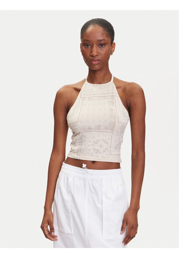 Karl Kani Top PD00005472 Beżowy Slim Fit. Kolor: beżowy. Materiał: bawełna