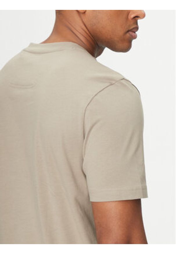 BOSS T-Shirt Tape Logo 50530990 Beżowy Regular Fit. Kolor: beżowy. Materiał: bawełna