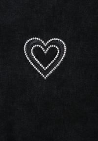 Born2be - Czarny Bawełniany T-shirt z Cyrkoniowym Sercem Arielin. Okazja: na co dzień. Kolor: czarny. Materiał: bawełna. Wzór: aplikacja. Styl: casual, klasyczny, sportowy #5