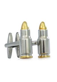 Modini - Srebrno-złote spinki do mankietów - naboje U255. Kolor: srebrny, złoty, wielokolorowy #1