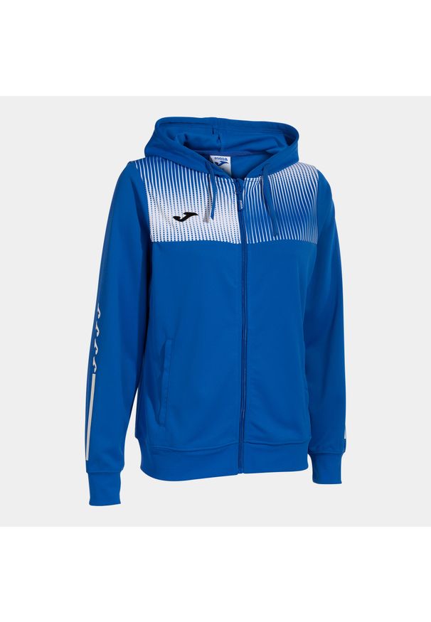 Damska bluza dresowa z kapturem Joma Eco Supernova. Typ kołnierza: kaptur. Kolor: wielokolorowy, niebieski, biały. Materiał: dresówka. Sport: piłka nożna, fitness