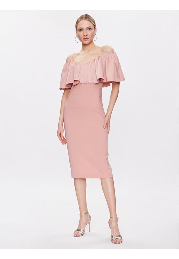 Pinko Sukienka koktajlowa La Carlota 100034 A0GI Różowy Regular Fit. Kolor: różowy. Materiał: syntetyk. Styl: wizytowy