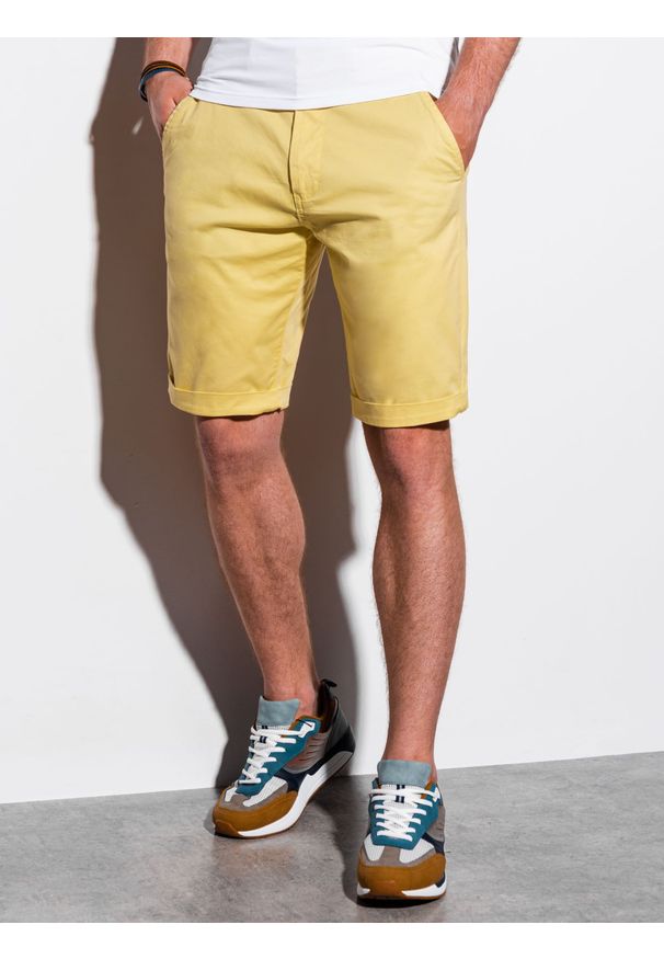Żółte szorty Ombre Clothing na lato, krótkie, na co dzień, casualowe