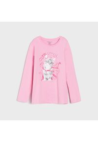 Sinsay - Koszulka z kotkiem - Różowy. Kolor: różowy #1