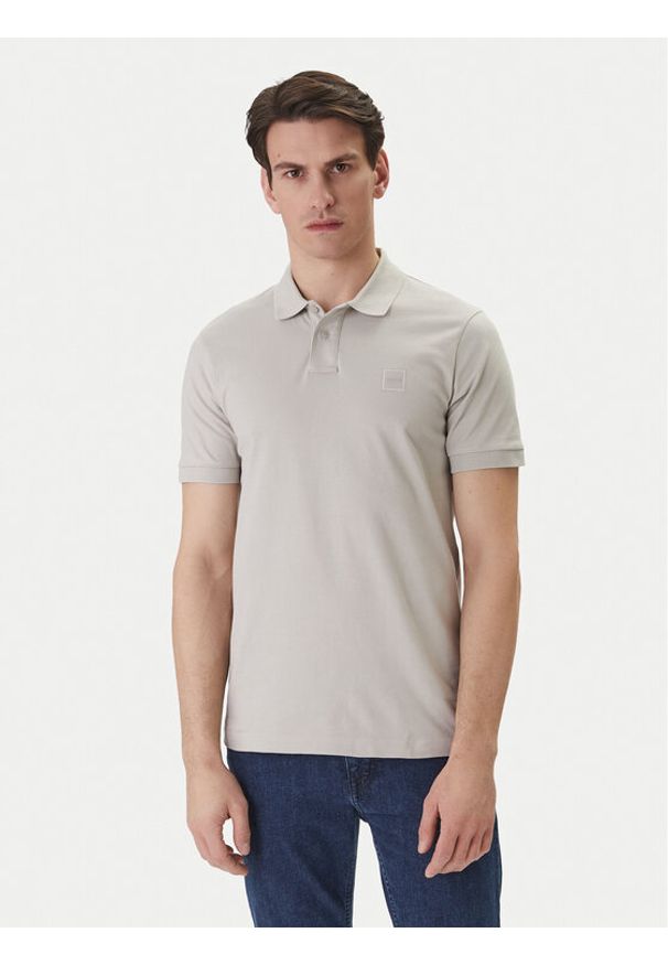 BOSS Polo Passenger 50507803 Beżowy Slim Fit. Typ kołnierza: polo. Kolor: beżowy. Materiał: bawełna