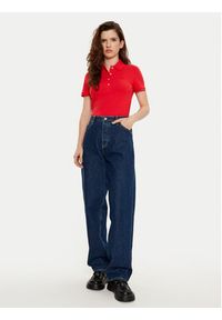Lacoste Polo PF5462 Czerwony Slim Fit. Typ kołnierza: polo. Kolor: czerwony. Materiał: bawełna