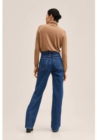 mango - Mango jeansy Kaia damskie high waist. Stan: podwyższony. Kolor: turkusowy