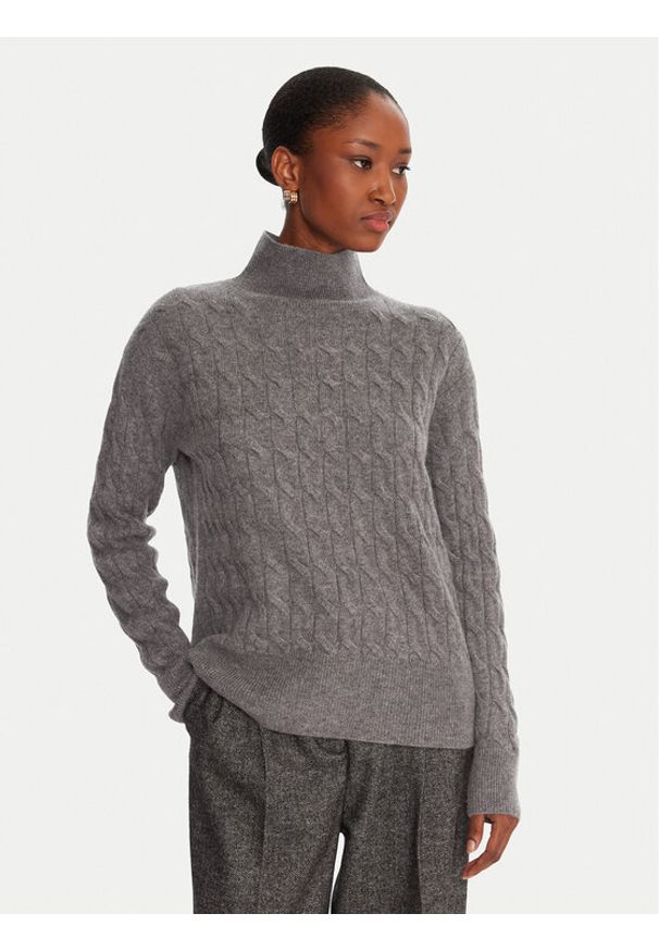 Marella Golf Aero 2523366094 Szary Regular Fit. Typ kołnierza: golf. Kolor: szary. Materiał: wełna, kaszmir