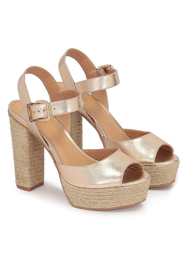 Espadryle Kazar Olivia 81471-01-13 Złoty. Kolor: złoty