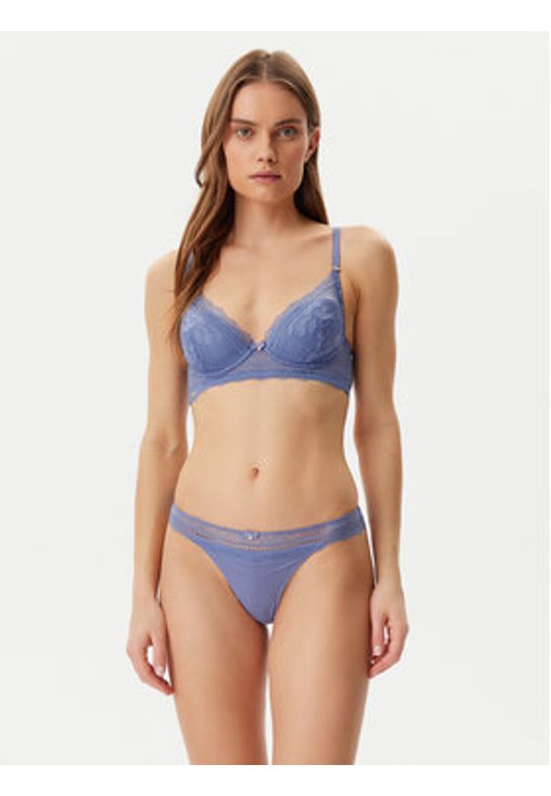 SELMARK - Selmark Biustonosz z fiszbiną 31215 Niebieski. Kolor: niebieski. Materiał: syntetyk