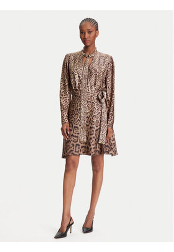 Marciano Guess Sukienka codzienna 5YGK28 7298A Brązowy Regular Fit. Okazja: na co dzień. Kolor: brązowy. Materiał: wiskoza. Typ sukienki: proste. Styl: casual