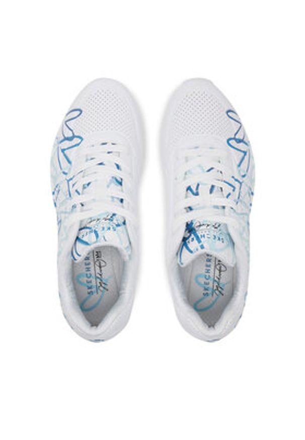 skechers - Skechers Sneakersy Uno - Spread the Love 155507/WBL Biały. Kolor: biały. Materiał: skóra