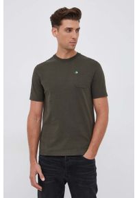 Scotch & Soda T-shirt bawełniany kolor zielony gładki. Okazja: na co dzień. Kolor: zielony. Materiał: bawełna. Wzór: gładki. Styl: casual
