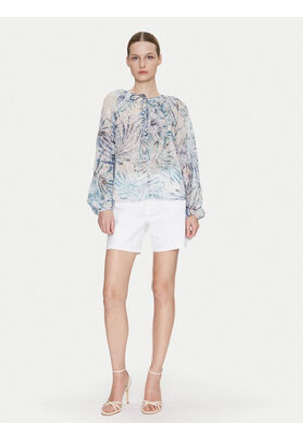 Guess Bluzka W5GH60 W0WA2 Niebieski Regular Fit. Kolor: niebieski. Materiał: syntetyk