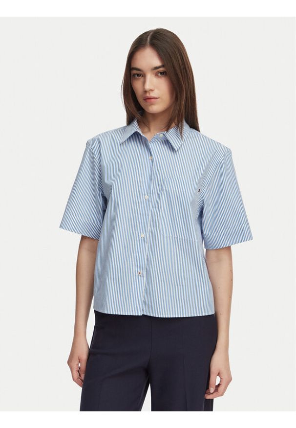 TOMMY HILFIGER - Tommy Hilfiger Koszula WW0WW48899 Niebieski jasny Relaxed Fit. Kolor: niebieski. Materiał: bawełna