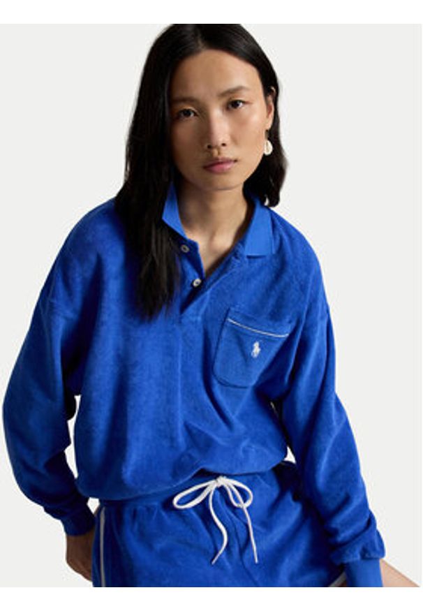 Polo Ralph Lauren Bluza 211A12737001 Niebieski Relaxed Fit. Typ kołnierza: polo. Kolor: niebieski. Materiał: bawełna
