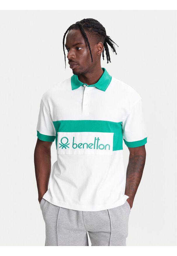 United Colors of Benetton - United Colors Of Benetton Polo 3MCYU301U Biały Regular Fit. Typ kołnierza: polo. Kolor: biały. Materiał: bawełna