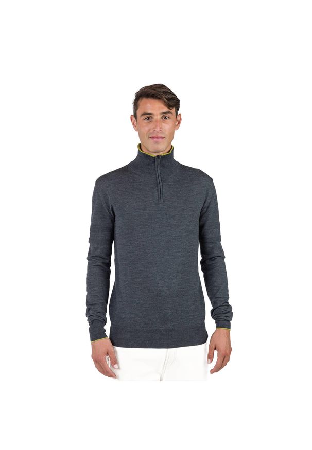 Sweter męski Rossignol Stripe Hz Knit New. Kolor: szary. Materiał: wełna. Sport: turystyka piesza