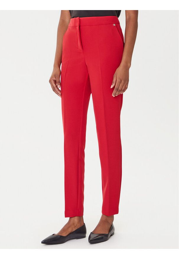 Hugo - HUGO Spodnie materiałowe Hagonia-1 50539991 Czerwony Slim Fit. Kolor: czerwony. Materiał: syntetyk