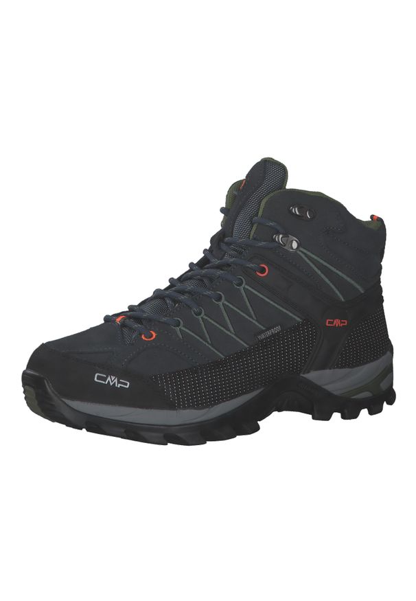 Buty trekkingowe męskie CMP Rigel Mid WP. Zapięcie: sznurówki. Kolor: pomarańczowy, szary, wielokolorowy. Materiał: materiał, skóra. Szerokość cholewki: normalna. Sport: turystyka piesza