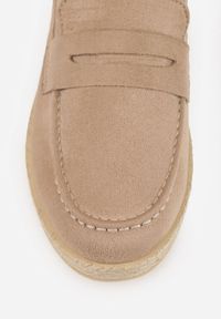 Born2be - Ciemnobeżowe Mokasyny Ozdobione Plecionką Fennata. Kolor: beżowy. Wzór: aplikacja. Styl: klasyczny, boho #8