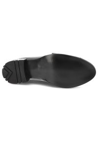 Czarne Półbuty Armodo Skórzane Oxfordy Damskie. Kolor: czarny. Materiał: skóra. Wzór: geometria. Obcas: na obcasie. Styl: klasyczny. Wysokość obcasa: niski #6