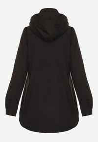Born2be - Czarna Kurtka Parka z Kapturem z Ozdobną Wyściółką Tiolara. Okazja: na co dzień, na spacer. Typ kołnierza: kaptur. Kolor: czarny. Materiał: jeans. Styl: casual, sportowy