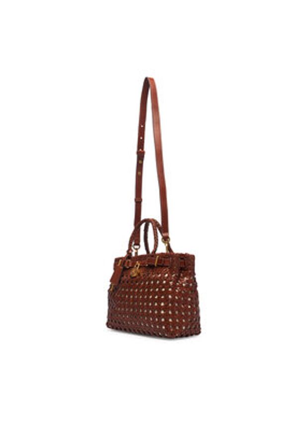 TOMMY HILFIGER - Tommy Hilfiger Torebka American Icon Mini Tote Braided AW0AW18734 Brązowy. Kolor: brązowy. Materiał: skórzane