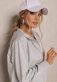 Renee - Szara Bluza Rozpinana z Bawełny z Kapturem Telisienna. Okazja: na co dzień, na spacer. Typ kołnierza: kaptur. Kolor: szary. Materiał: bawełna. Wzór: aplikacja. Styl: sportowy, casual #3