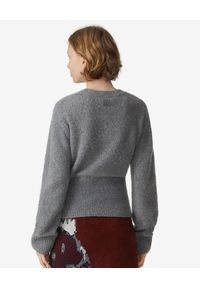 Kenzo - KENZO - Szary sweter z kaszmirem. Okazja: na co dzień. Kolor: szary. Materiał: kaszmir. Wzór: aplikacja, haft. Styl: casual, elegancki