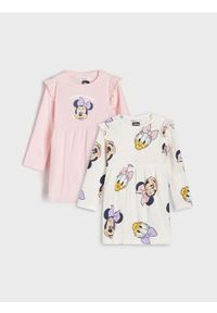 Sinsay - Sukienka Myszka Minnie 2 pack - różowy. Kolor: różowy. Materiał: bawełna. Wzór: motyw z bajki #1