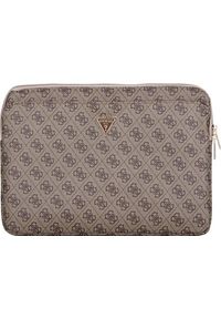 Etui Guess 4G Zipper Pocket Triangle Logo Sleeve 14'' brązowy. Kolor: brązowy. Materiał: skóra ekologiczna. Styl: elegancki