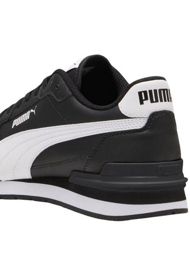 Puma - Męskie Skórzane Buty Sportowe ST Runner V4. Kolor: czarny, biały, wielokolorowy. Materiał: skóra. Sport: turystyka piesza