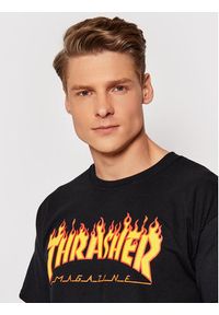 Thrasher T-Shirt Flame Czarny Regular Fit. Kolor: czarny. Materiał: bawełna #4