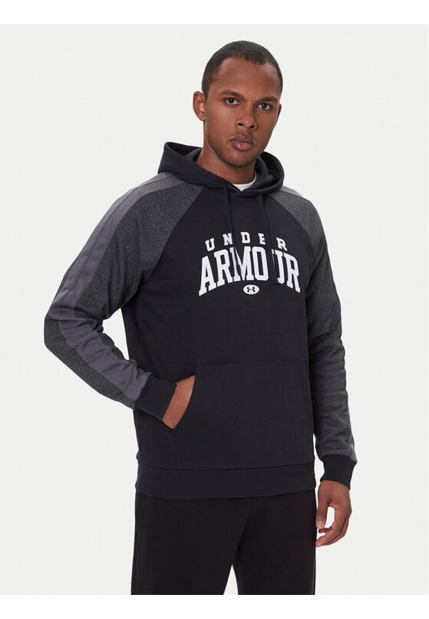 Under Armour Bluza Ua Rival Fleece Colorblock 6003958 Czarny Loose Fit. Kolor: czarny. Materiał: bawełna