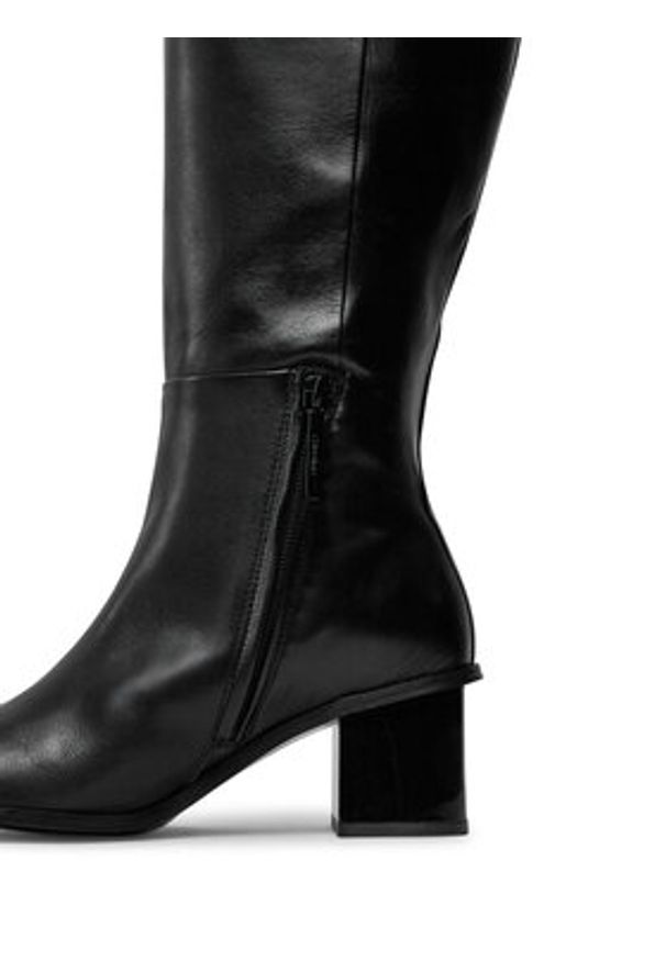 Calvin Klein Kozaki Heel Knee Boot 50 W/Ml Lth HW0HW02321 Czarny. Kolor: czarny. Materiał: skóra