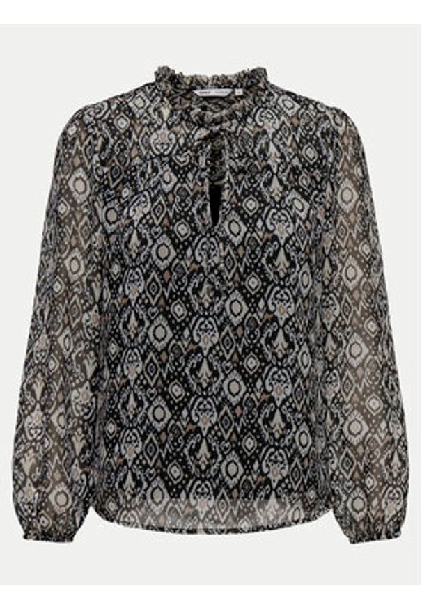 only - ONLY Bluzka Ditsy 15229700 Czarny Regular Fit. Kolor: czarny. Materiał: syntetyk