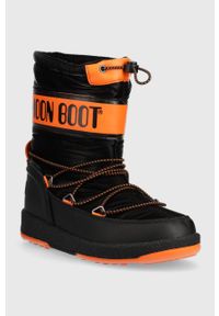 Moon Boot śniegowce dziecięce MOON BOOT JR BOY SPORT kolor czarny. Nosek buta: okrągły. Kolor: czarny. Materiał: guma. Szerokość cholewki: normalna. Styl: sportowy #4