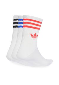 Adidas - adidas Zestaw 3 par wysokich skarpet unisex 3-Stripes JV7404 Kolorowy. Materiał: materiał, bawełna. Wzór: kolorowy